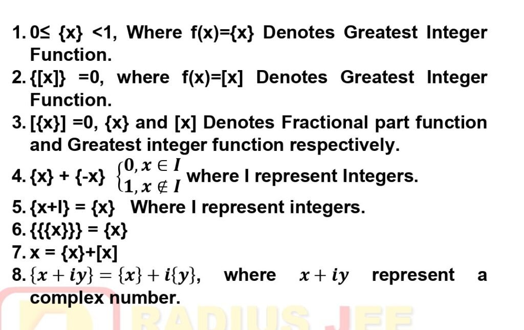 Properties of Fractional Part Function by RADIUS JEE